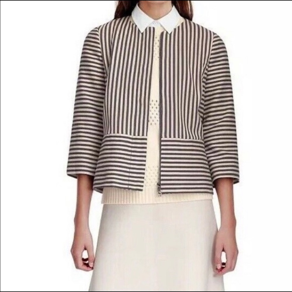 Tory Burch Rene Striped Jacket - Picture 2 of 11